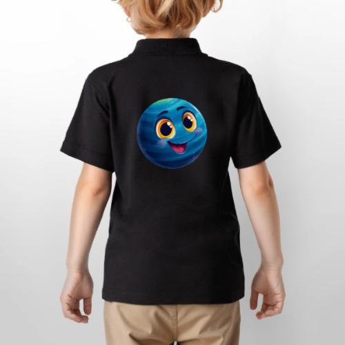 Smiling Blue Planet - Gildan Kid's 50/50 Jersey Polo
