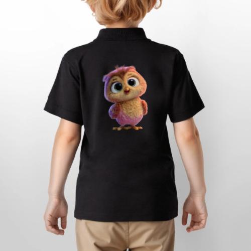 Adorable Baby Owl with Big Eyes - Gildan Kid's 50/50 Jersey Polo