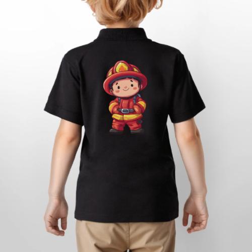 Friendly Firefighter Hero - Gildan Kid's 50/50 Jersey Polo