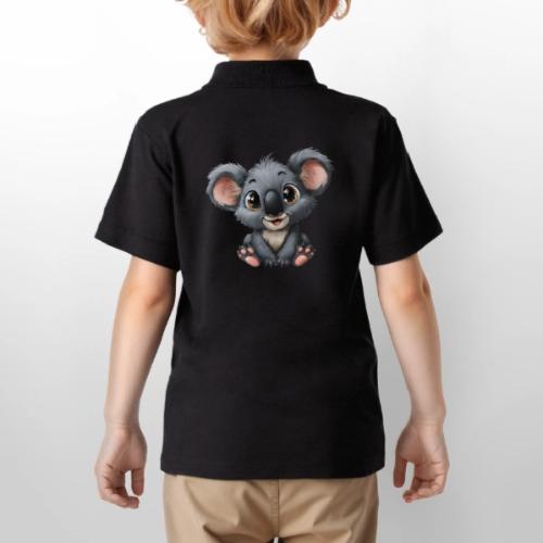 Joyful Cartoon Baby Koala with Big Eyes - Gildan Kid's 50/50 Jersey Polo
