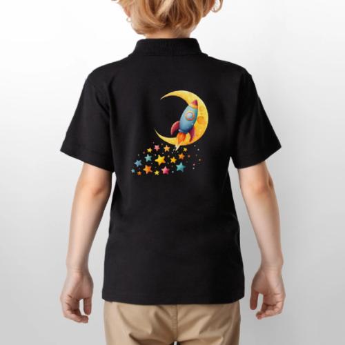Rocket Trail of Stars - Gildan Kid's 50/50 Jersey Polo
