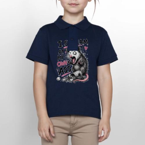 Funny Opossum Screaming Graphic Tee - Gildan Kid's 50/50 Jersey Polo