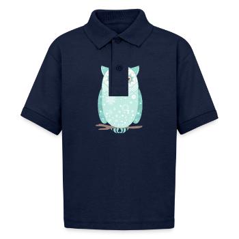 A snow owl - Gildan Kid's 50/50 Jersey Polo - navy - Front - Hailey (125cm)
