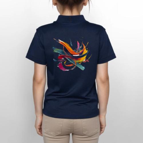 Colorful Waves - Gildan Kid's 50/50 Jersey Polo