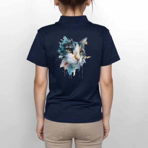 Watercolor cat face - Gildan Kid's 50/50 Jersey Polo