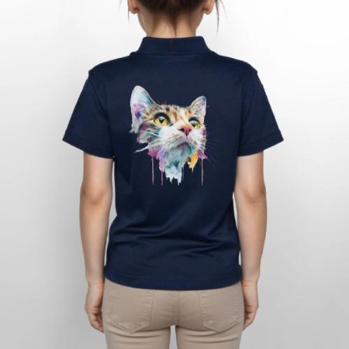 Chromatic Cat Splash - Gildan Kid's 50/50 Jersey Polo
