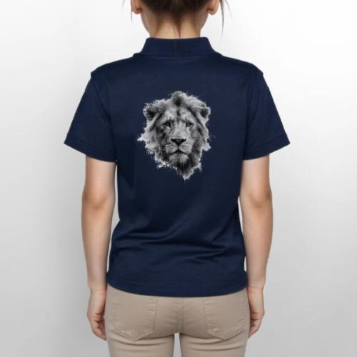 Lion: Monochrome King - Gildan Kid's 50/50 Jersey Polo
