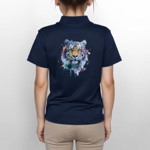 Splash-Art Tiger Face - Gildan Kid's 50/50 Jersey Polo