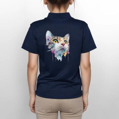 Chromatic Cat Splash - Gildan Kid's 50/50 Jersey Polo