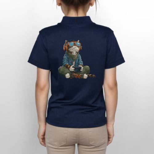 Cat: Purrfect Player - Gildan Kid's 50/50 Jersey Polo