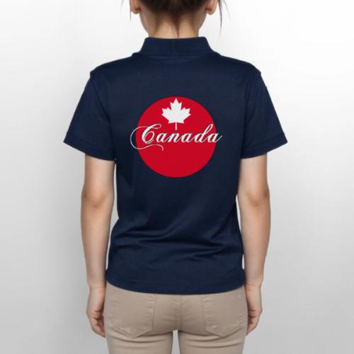 Canada in red and white - Gildan Kid's 50/50 Jersey Polo