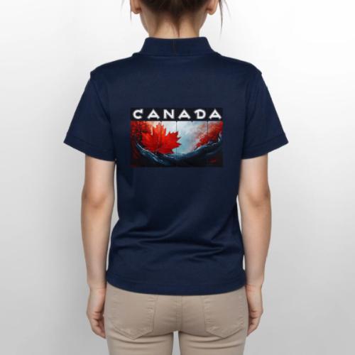 Canada Icon in Color - Gildan Kid's 50/50 Jersey Polo