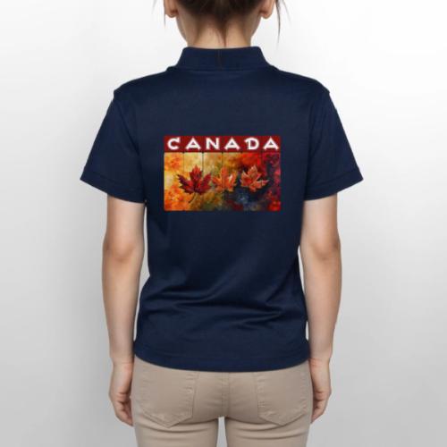 Painted Canada Leaves - Gildan Kid's 50/50 Jersey Polo