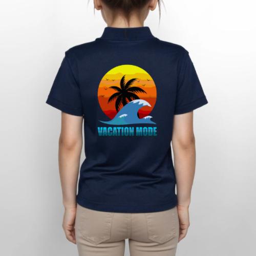 Vacation mode: Sunset Escape - Gildan Kid's 50/50 Jersey Polo