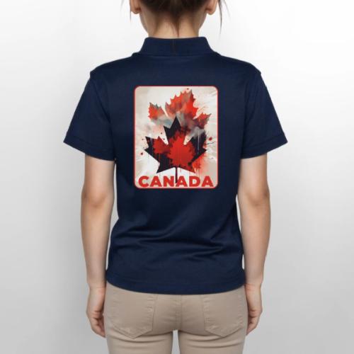 Canada Inked Leaf - Gildan Kid's 50/50 Jersey Polo