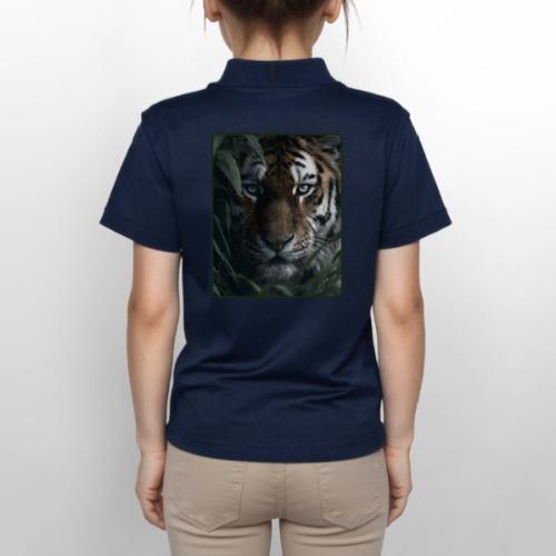 Tiger Jungle Eyes Wildlife Design - Gildan Kid's 50/50 Jersey Polo