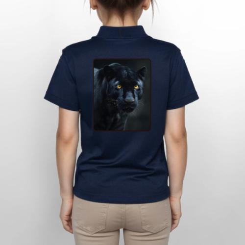 Black Panther Glowing Eyes Design - Gildan Kid's 50/50 Jersey Polo
