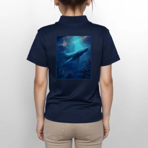 Humpback Whale Ocean Reef Design - Gildan Kid's 50/50 Jersey Polo