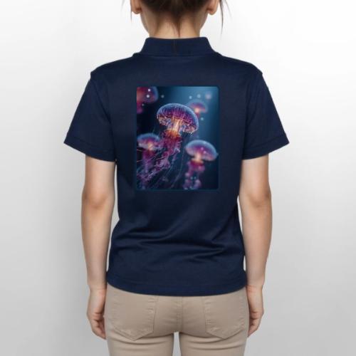 Glowing Jellyfish Deep Sea Design - Gildan Kid's 50/50 Jersey Polo