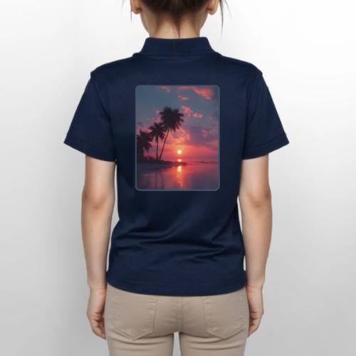 Tropical Sunset Ocean Reflection Design - Gildan Kid's 50/50 Jersey Polo