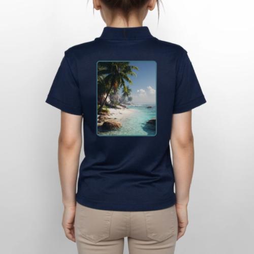 Tropical Beach Paradise Palm Design - Gildan Kid's 50/50 Jersey Polo
