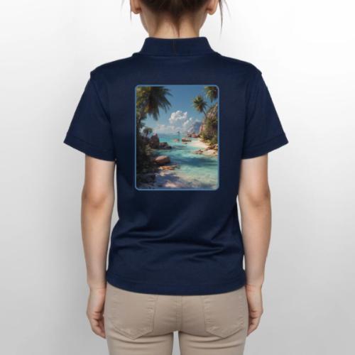 Tropical Island Paradise Ocean Design - Gildan Kid's 50/50 Jersey Polo