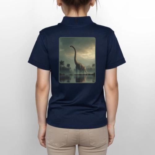 Brachiosaurus Misty Lake Design - Gildan Kid's 50/50 Jersey Polo