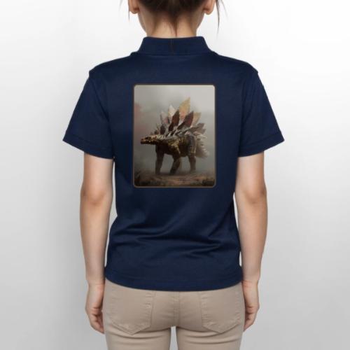 Stegosaurus Misty Forest Design - Gildan Kid's 50/50 Jersey Polo