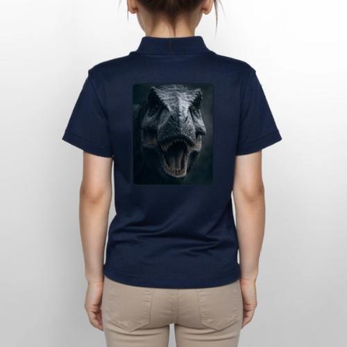 T Rex Cinematic Close-Up Design - Gildan Kid's 50/50 Jersey Polo