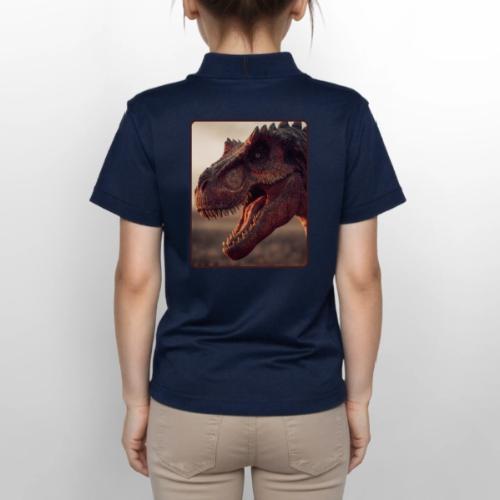 T Rex Roaring Close-Up Design - Gildan Kid's 50/50 Jersey Polo