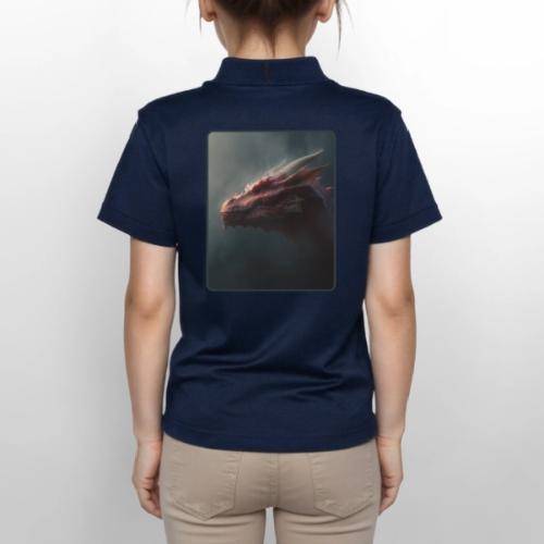 Red Dragon Fog Portrait Design - Gildan Kid's 50/50 Jersey Polo
