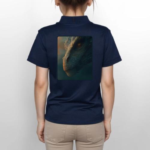 Golden Eye Dragon Close-Up Design - Gildan Kid's 50/50 Jersey Polo