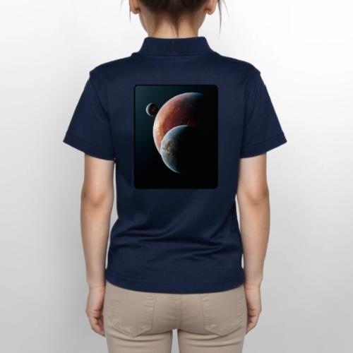 Three Planets Deep Space Design - Gildan Kid's 50/50 Jersey Polo