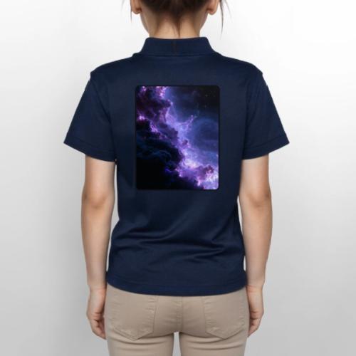 Purple Nebula Space Design - Gildan Kid's 50/50 Jersey Polo