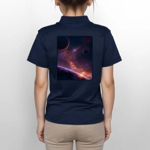 Cosmic Sunset Nebula Space Art - Gildan Kid's 50/50 Jersey Polo