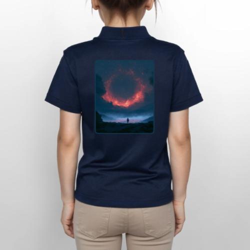 Supernova Reflection Space Scene - Gildan Kid's 50/50 Jersey Polo