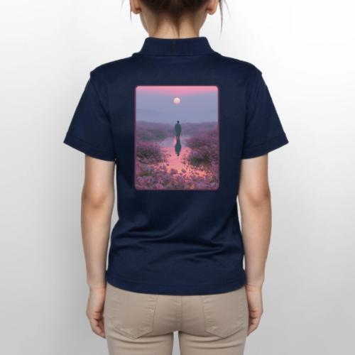 Ethereal Sunset Flower Field Art - Gildan Kid's 50/50 Jersey Polo