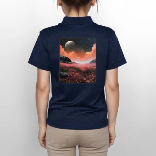 Moonlit Fantasy Flower Landscape - Gildan Kid's 50/50 Jersey Polo