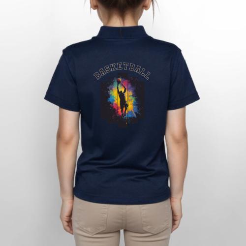 Basketball Slam Dunk Splash Design - Gildan Kid's 50/50 Jersey Polo