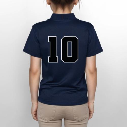 Varsity Number 10 Athletic Design - Gildan Kid's 50/50 Jersey Polo