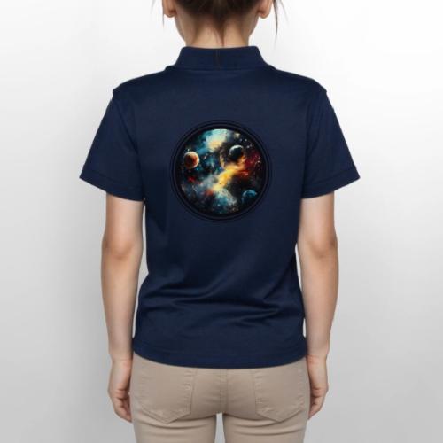 Painted Cosmos of Planets - Gildan Kid's 50/50 Jersey Polo