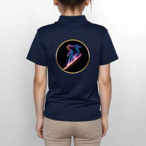 Snowboarding: Neon Snow Drift - Gildan Kid's 50/50 Jersey Polo