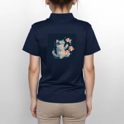 Cat: VR Fish Chase - Gildan Kid's 50/50 Jersey Polo