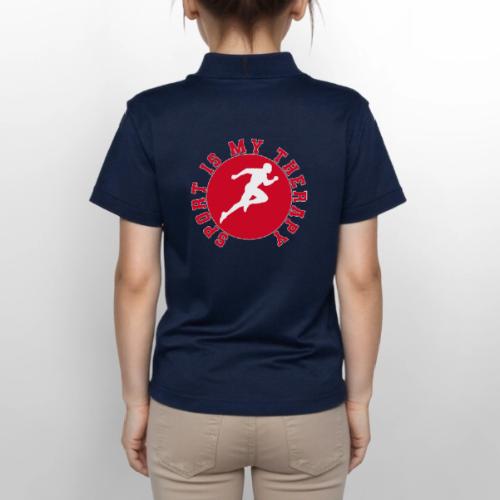 Sport Is My Therapy – Running Motivation Badge - Gildan Kid's 50/50 Jersey Polo