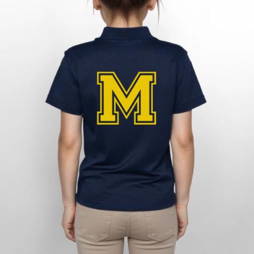 Letter M – Capital Athletic Alphabet Monogram - Gildan Kid's 50/50 Jersey Polo