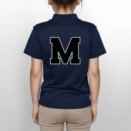 Varsity Letter M Collegiate Alphabet Art - Gildan Kid's 50/50 Jersey Polo