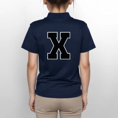 Varsity Letter X Athletic Monogram - Gildan Kid's 50/50 Jersey Polo