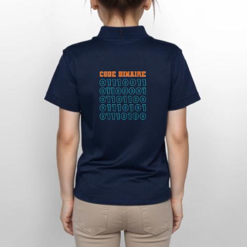 Hi in binary code - Gildan Kid's 50/50 Jersey Polo