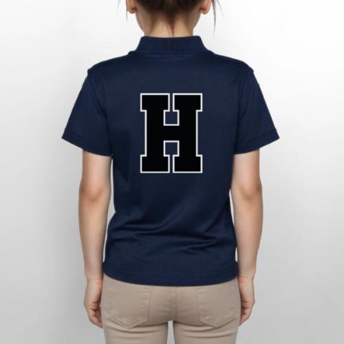 Varsity Letter H Athletic Font Design - Gildan Kid's 50/50 Jersey Polo