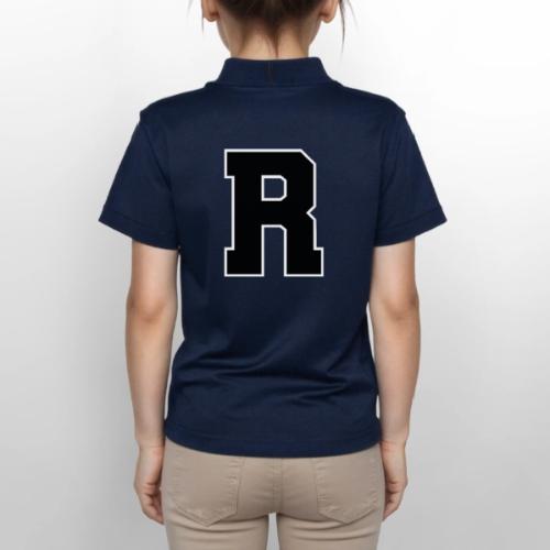 Varsity Letter R Athletic Monogram - Gildan Kid's 50/50 Jersey Polo